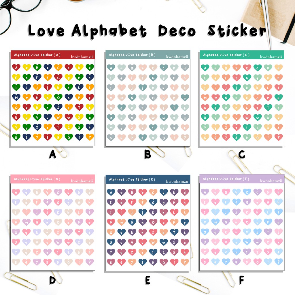 

Love Alphabet Deco Sticker Planner Journal Diary Scrapbook Stiker Alfabet