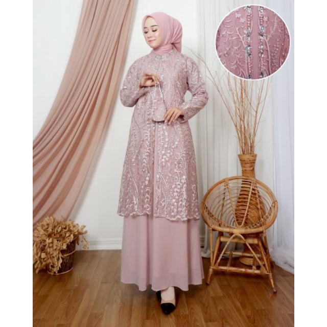 By Sierra Butik gamis cinderella / gamis 2 lampis / dress kardigan / gamis pesta / gamis kondangan / dress islami / gamis free masker / gamis model baru / gamis tulle mutiara