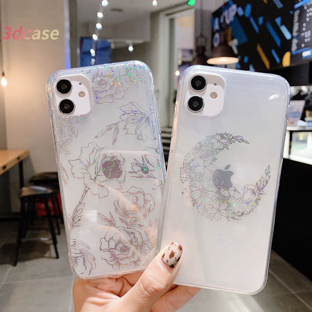 Casing Soft Case Compatible For iPhone 7 Plus 11 X 7 8 Plus XS SE 2020 Floral Bunga Back Cover