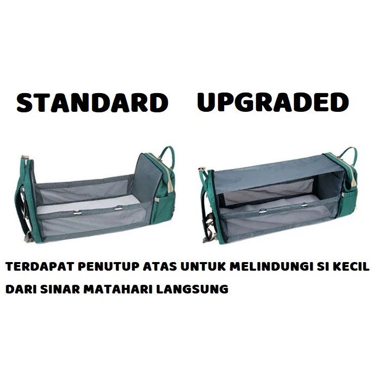 Anelo 2 IN 1 BABY BED BOX BAG Tas Kasur Bayi Diaper Bag Multifungsi Anello CANVAS ANTI AIR IMPORT