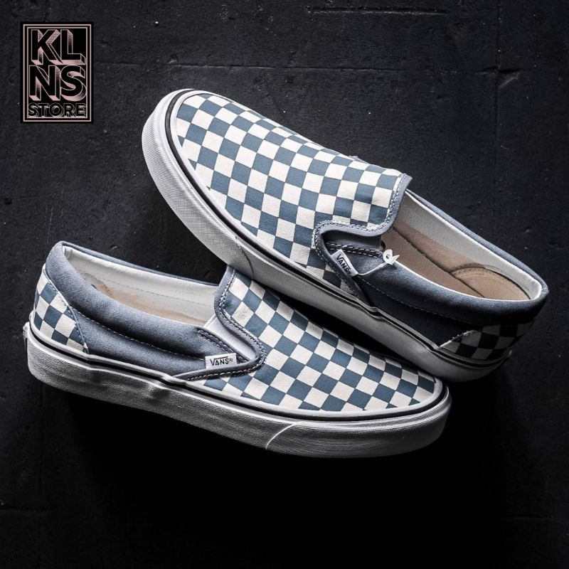 SEPATU VANS ORIGINAL 100% / VANS SLIP ON CLASSIC BLUE MIRAGE