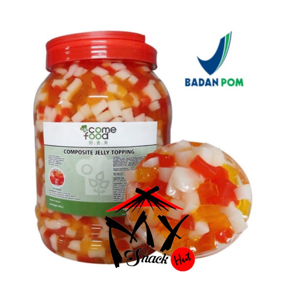 COME FOOD RAINBOW JELLY 3.8KG - COMPOSITE JELI TOPPING IMPORT TAIWAN - TOPING MINUMAN CAFE WARNA