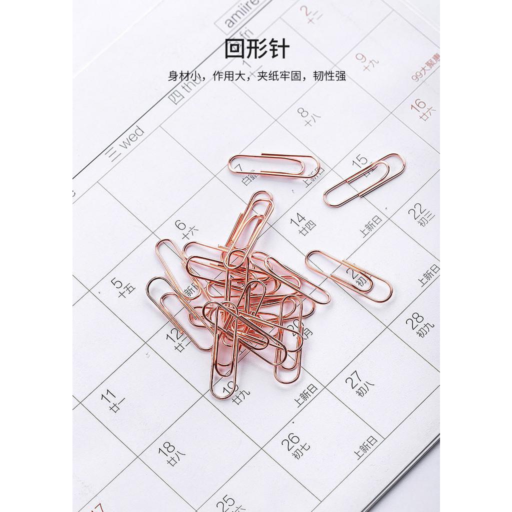 72 Pcs Rose Gold Metal Convenience Binder Notes Letter Paper Clip Office Supplies