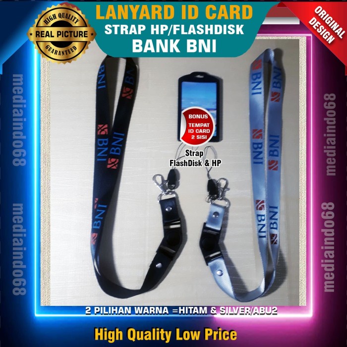 

Bagus Bank Bni Lanyard Id Card/Gantungan Id Card (Paket Murah) Hemat