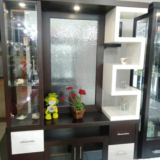 Partisi, Lemari Penyekat Ruang 2 Muka, Lemar Krista, Rak Pajangan