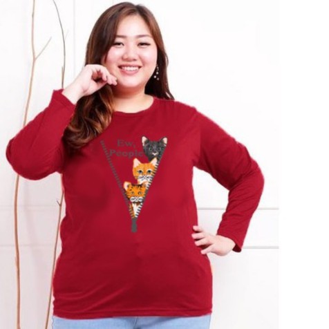 KAOS IBU IBU LENGAN PANJANG | KAOS WANITA JUMBO LENGAN PANJANG \ KAOS UNTUK SEHARI HARI