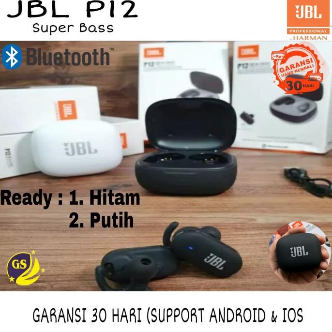 HEADSET BLUETOOTH JBL P12 TWS ORIGINAL PUREBASS WIRELESS EARPHONE P-12