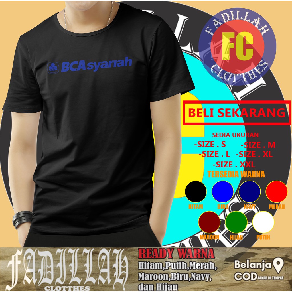 Kaos Bank BCA Syariah Logo Baju Perusahaan
