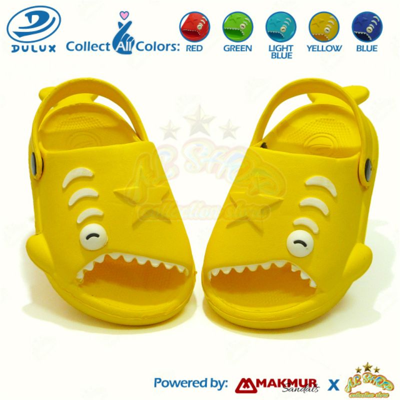 Sandal anak laki-laki perempuan beby shark bahan tebal size 20-25 371e dulux