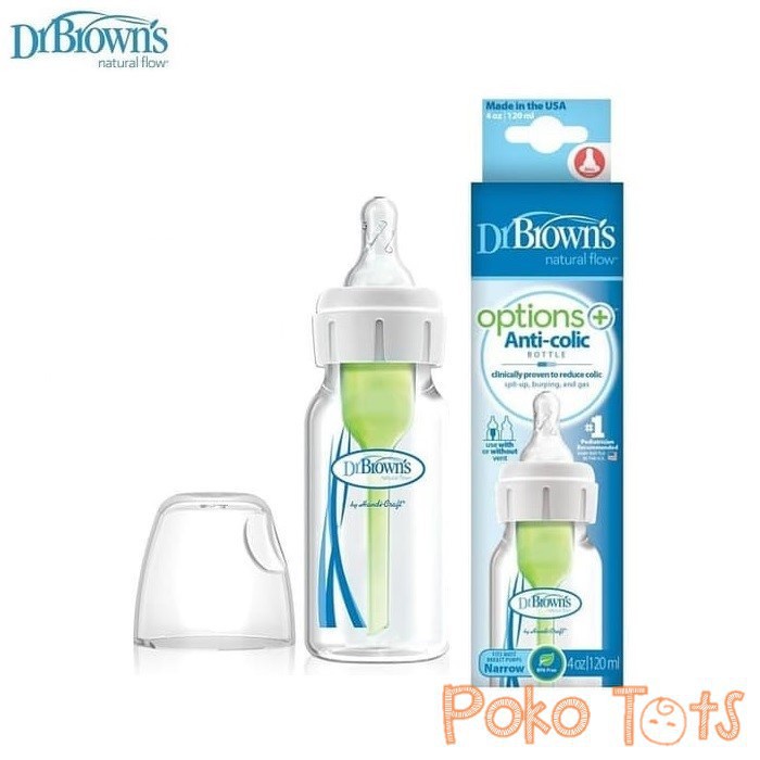 Dr. Brown's Options+ Narrow Bottle Plus 120ml 0m+ Botol Susu Standard Dr Browns Options Plus WHS