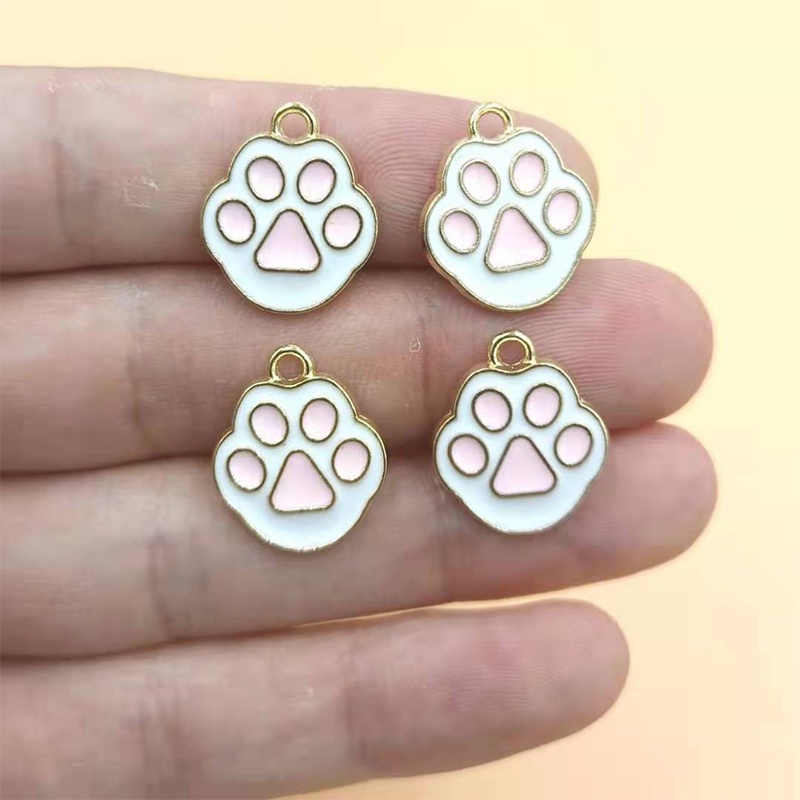 10pcs Liontin Bentuk Cakar Warna Pink Bahan Zinc Alloy Untuk Perhiasan DIY Charms