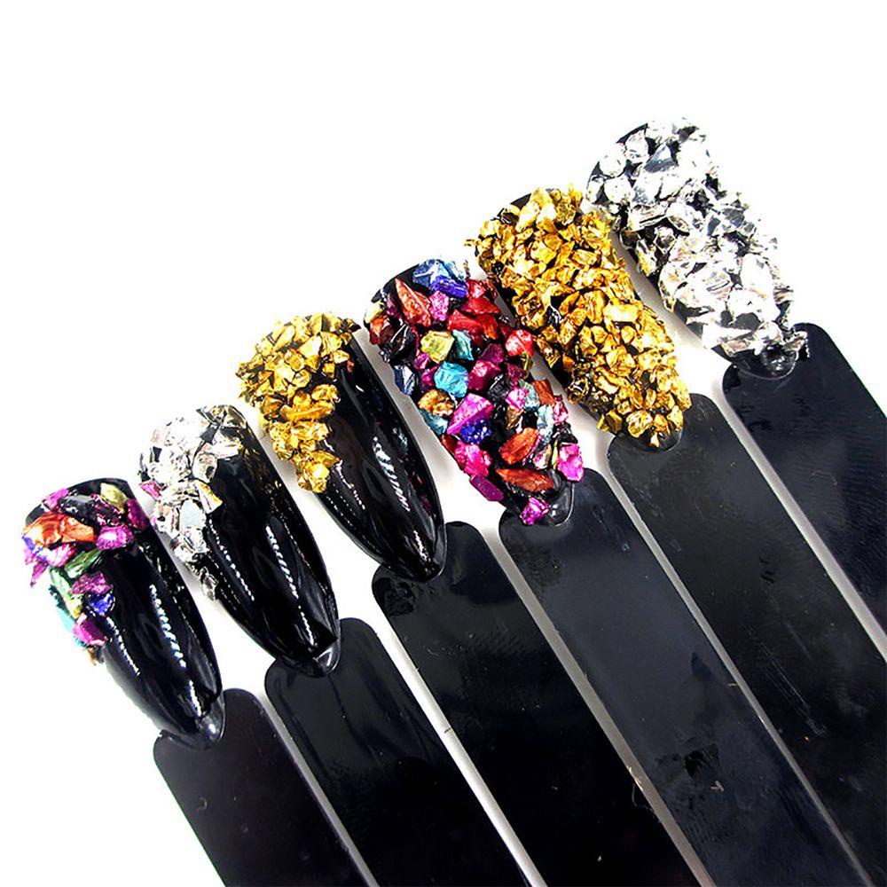 Agustina Kuku Berlian Imitasi 3D Desain Tidak Teratur Trendi DIY Manicure Gravel Nail Charms