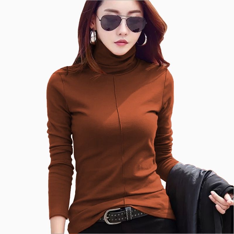 Kaos Leher Tinggi Gaya Korea wanita model terbaru - fashion Munhee