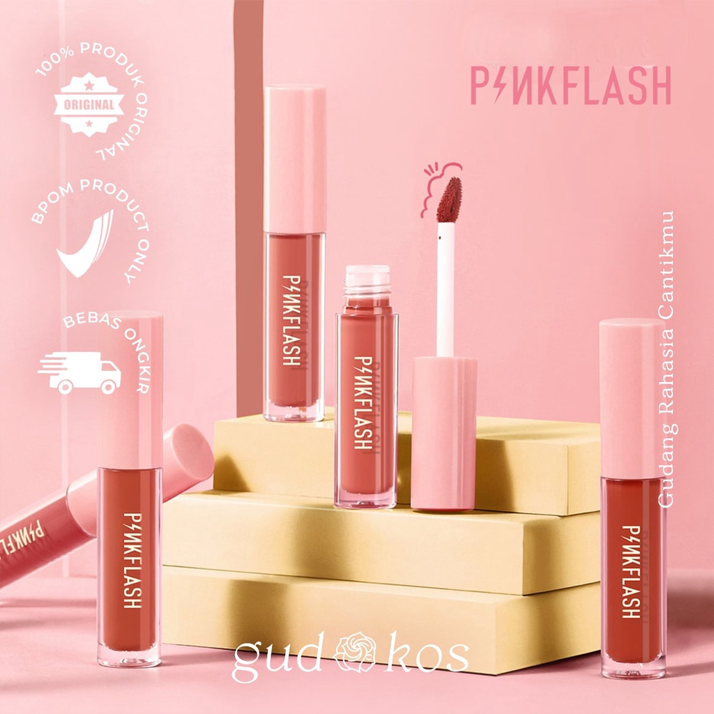 PINKFLASH Lasting Matte Lipcream - Lipstick Liptint Lembut Tahan Lama &amp; Air