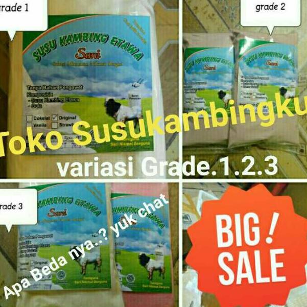 

[PRODUK GCACN] Paket susu kambing etawa Grade 1 2 3 200gr aluminium foil polos Maklon bubuk CEK