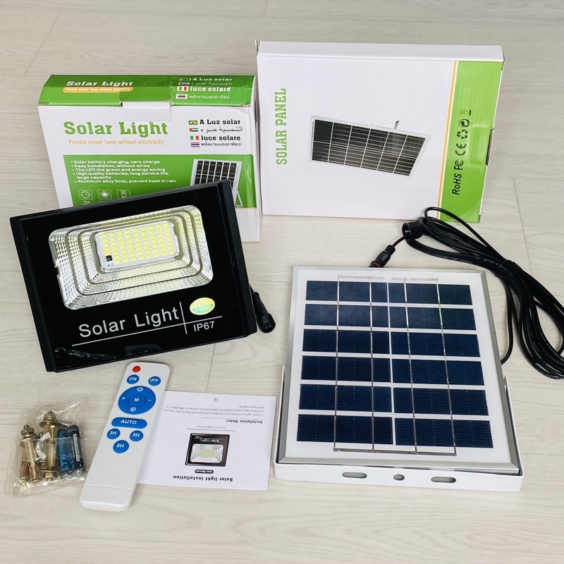 Solar light Lampu Surya Lampu Sorot 40W Tahan Air Lampu Baterai Surya LED Lampu Surya Lampu Banjir Penerangan Luar Ruangan Lampu Jalan Siang Hari Lampu Panel Surya Lampu Taman Lampu Dinding 40W