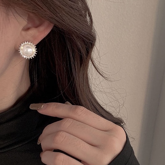 Anting Mutiara Gaya retro Perancis Untuk Wanita