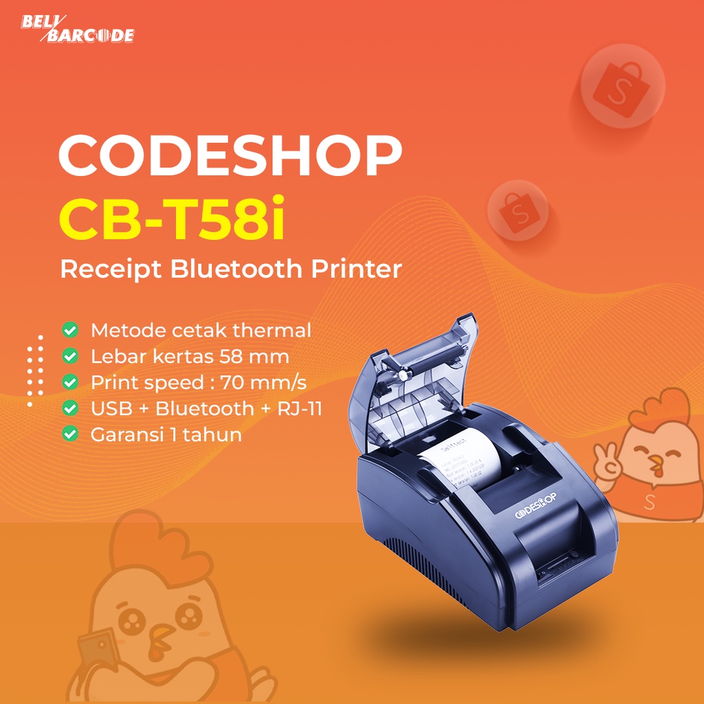 Printer Kasir Codeshop CBT 58I Usb Bluetooth