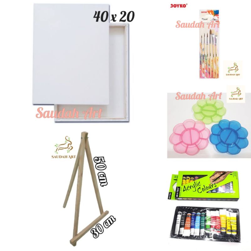

Paket Lukis Lengkap (kanvas 20x40,kuas,palet,cat akrilik,easel 30x50)