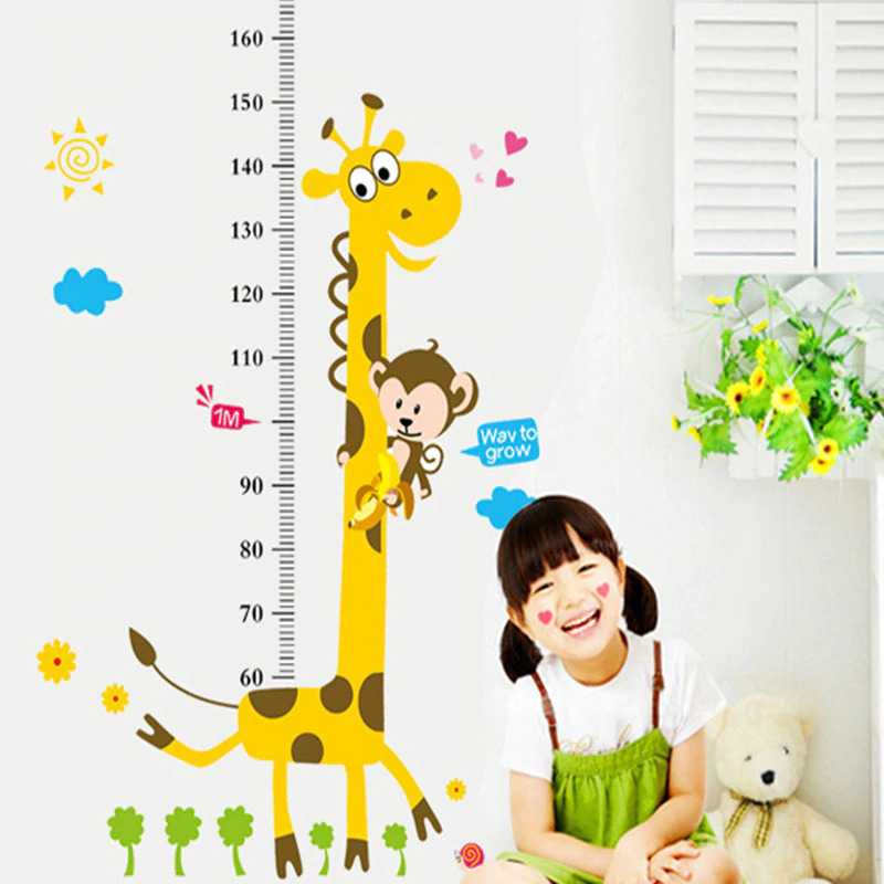 Sticker Wallpaper Dinding Cartoon Giraffe Ruler 50x70cm / Wallpaper Dinding Kamar Tidur Anak Gambar Jerapah / Stiker Dinding Model Meteran Tinggi Badan / Stiker Dinding Wallpaper Lucu / Wall Sticker karakter Jerapah / Stiker Dinding Anak Murah Original