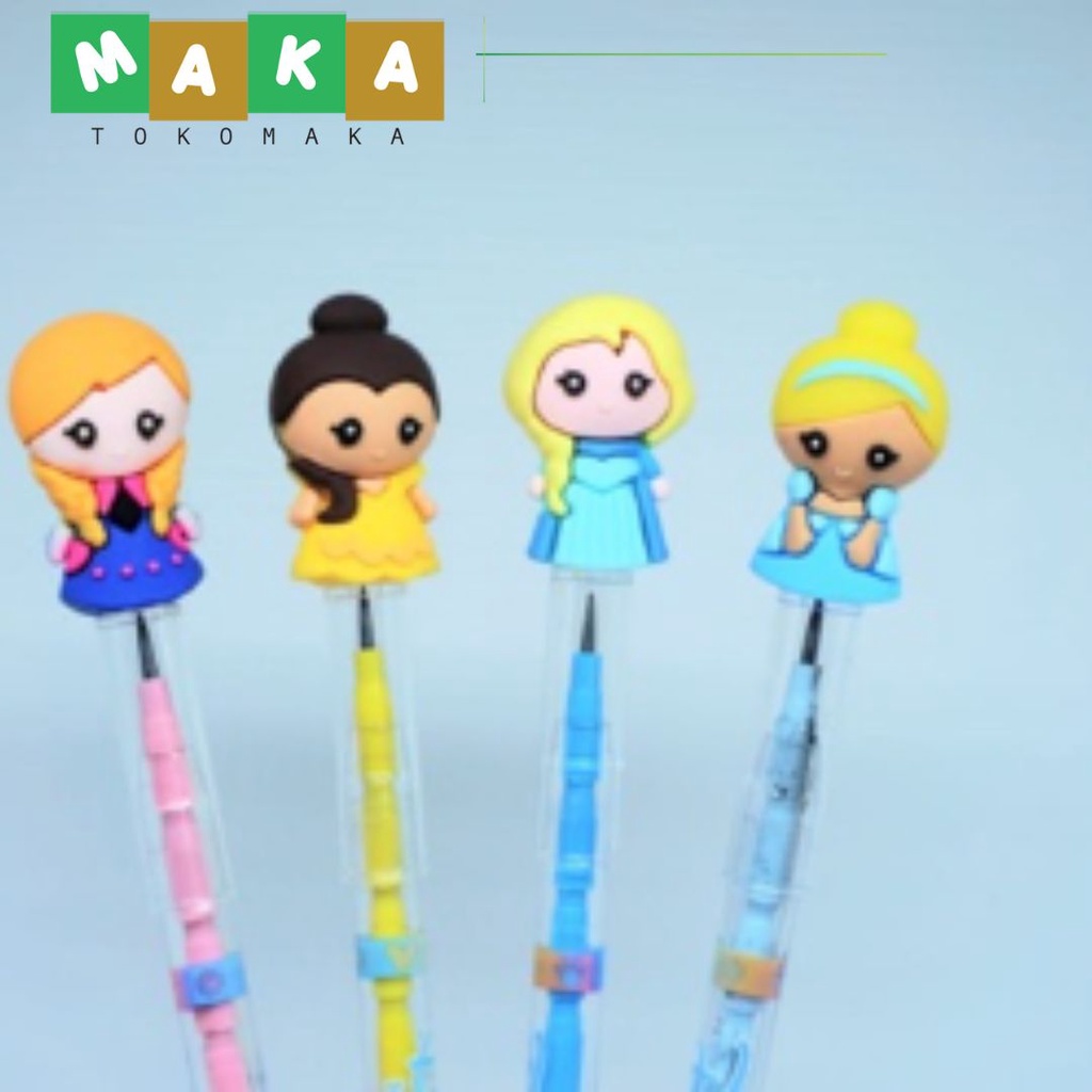 

pensil susun pensil mekanik cetek pensil bensia princess disney alat tulis kantor sekolah ATK unik peralatan perlengkapan sekolah murah import lucu