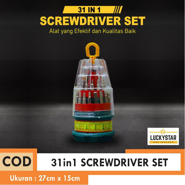 Obeng Telur Set Screwdriver Sevice Tool Kit Lengkap 31in1 Perlengkapan Perkakas Elektronik Import - GJ-17 - LuckyStar