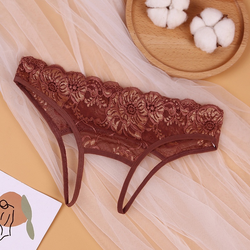 Buka Celana Dalam Wanita Renda transparan Bunga-Bunga Thong Lingerie Seksi 3C087