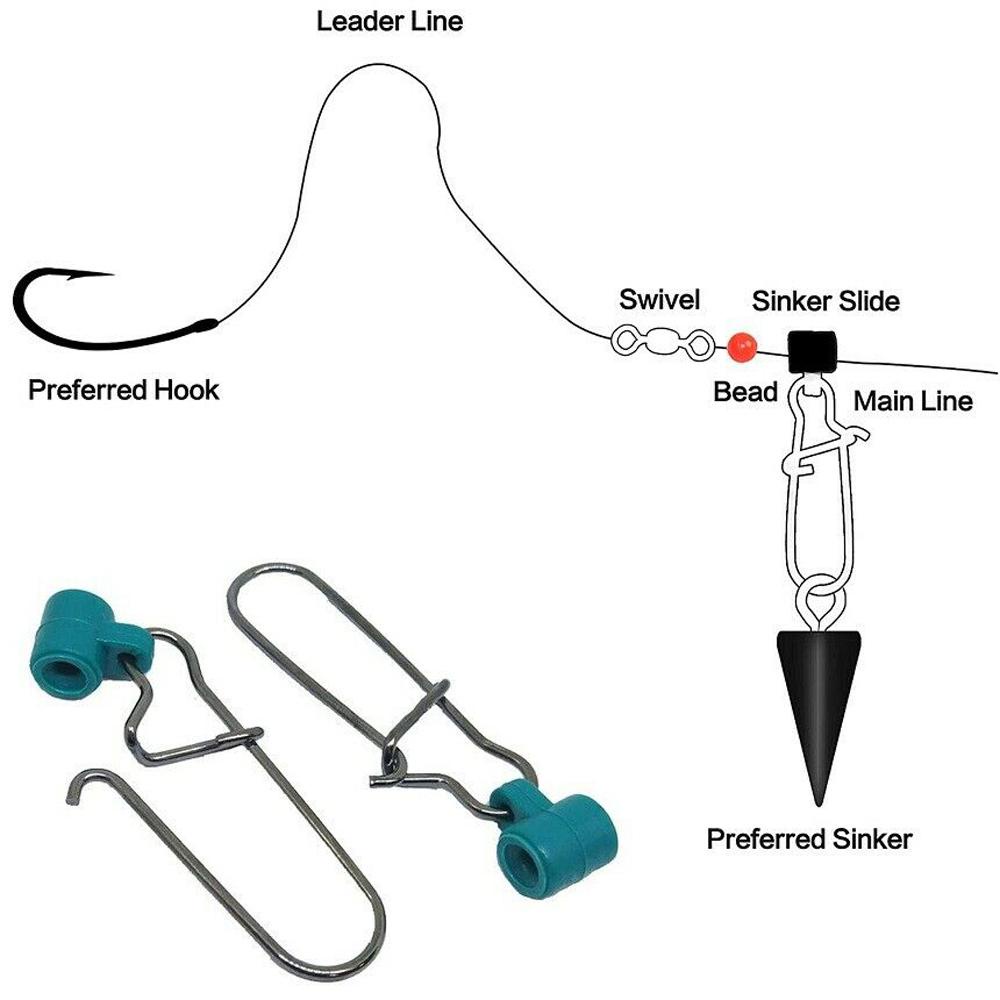 Lanfy Fishing Sinker 25Pcs Aksesoris Memancing Duolock Snap Nikel8# Alat Pencari Ikan Snap Putar