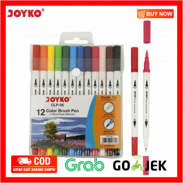 

(BISA COD) Brush pen 12 warna / Pena kuas 12 warna Joyko