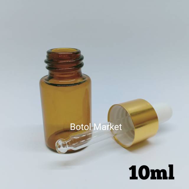 Botol Pipet Kaca amber 10ml / Botol Penetes Essensial Oil