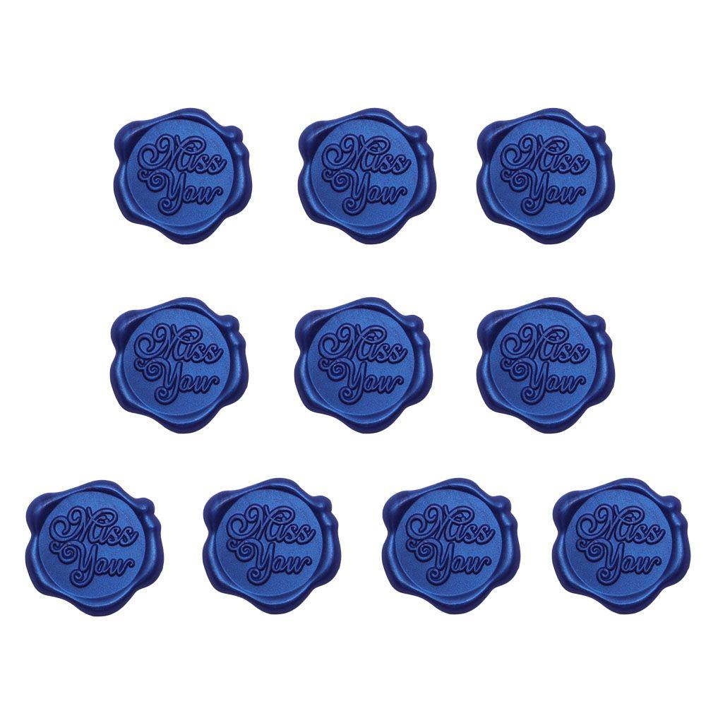 R-flower 10pcs Lilin Segel Stiker Pesta Ulang Tahun Pernikahan Undangan Emas Stiker Amplop Segel