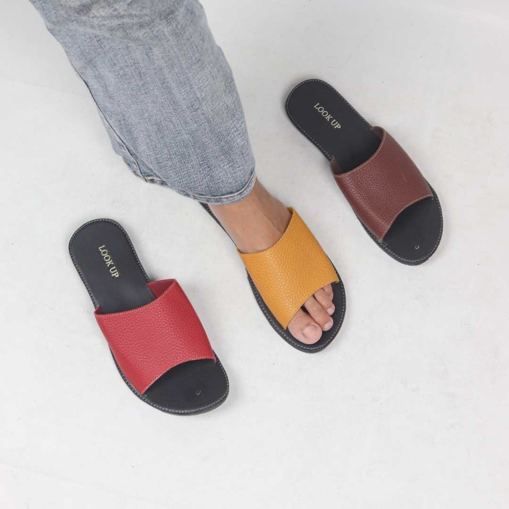 Sandal Papirut Look Up Sandal Wanita Papirut Murah Bisa COD Sandal Kulit Jeruk Kokop PSHCSA - ESME