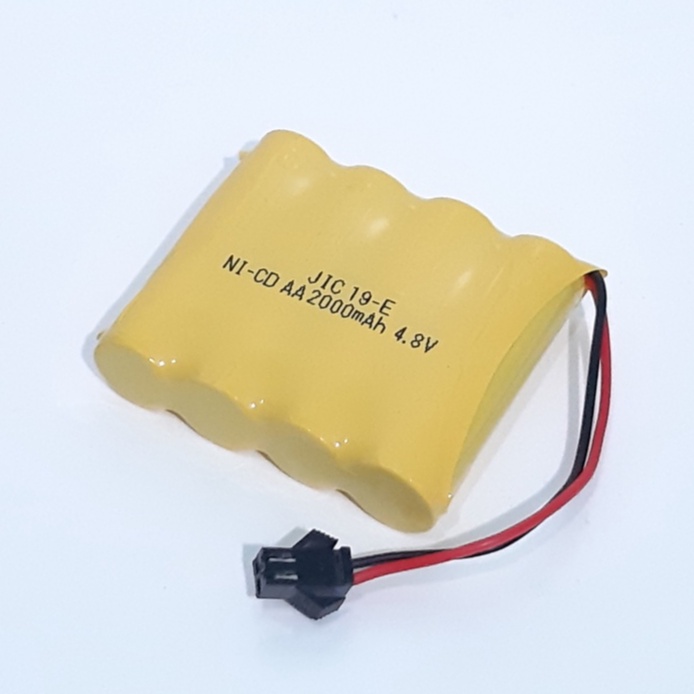 Baterai Mobil RC Ni-CD 4x AA Soket Hitam 4.8V - 2000mAh