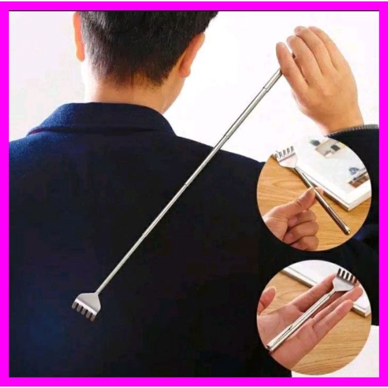 Alat garuk punggung stainless  / teleskopic / garukan punggung