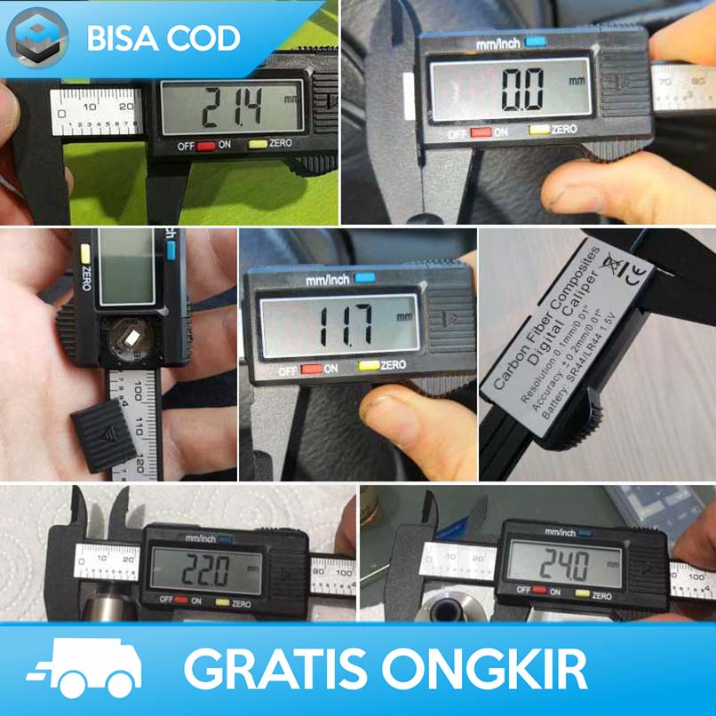 SIGMAT JANGKA SORONG DIGITAL AKURAT WITH LCD TAFFWARE FIBER CARBON ORI