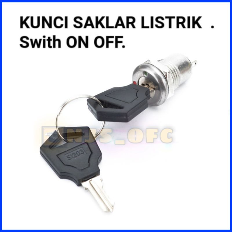 Saklar Kunci 250VAC 1A Security Lock Switch with 2 Keys 12mm On Off elektronik kelistrikan