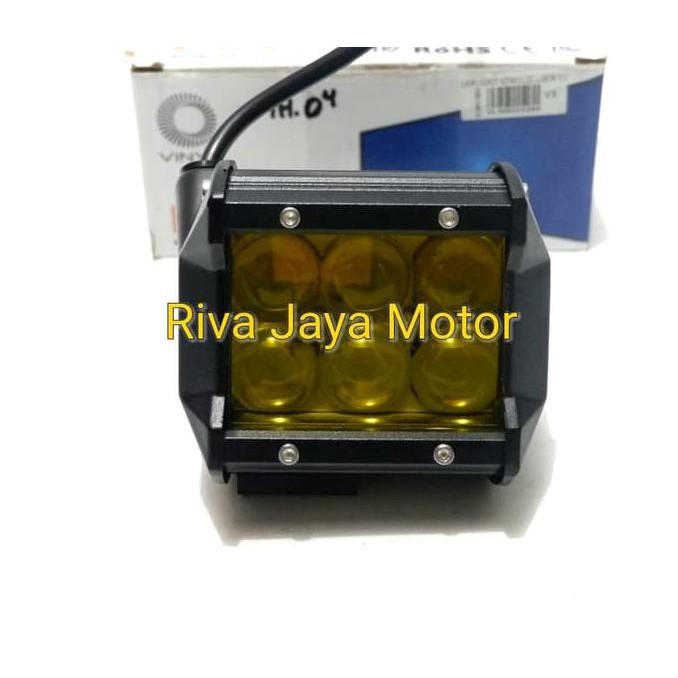 BARU LAMPU SOROT KOTAK 6 LED LUXEON KUNING TEMBAK UNIVERSAL MOTOR MOBIL #10