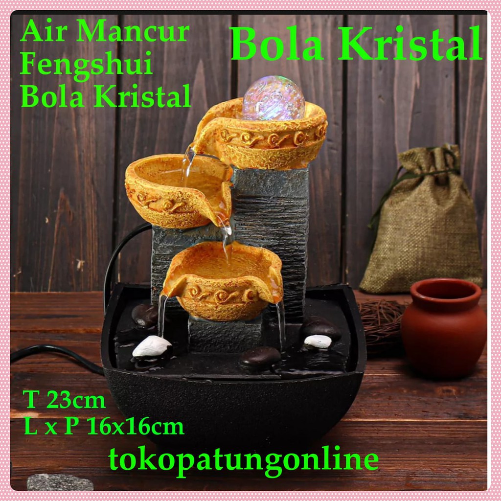 Pajangan Air Mancur Hoki Aliran Air Fengshui Fiber