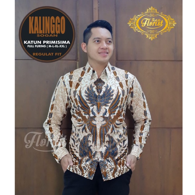 Kemeja Batik KALINGGO SOGAN Katun Full Furing Termurah