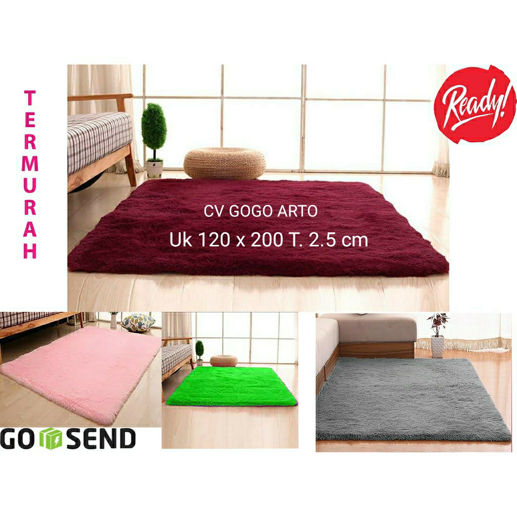 Promo Surpet Kasur Karpet Lantai Bulu Rasfur Premium Tebal Polos Anti Slip 120 x 200 T. 2,5 cm