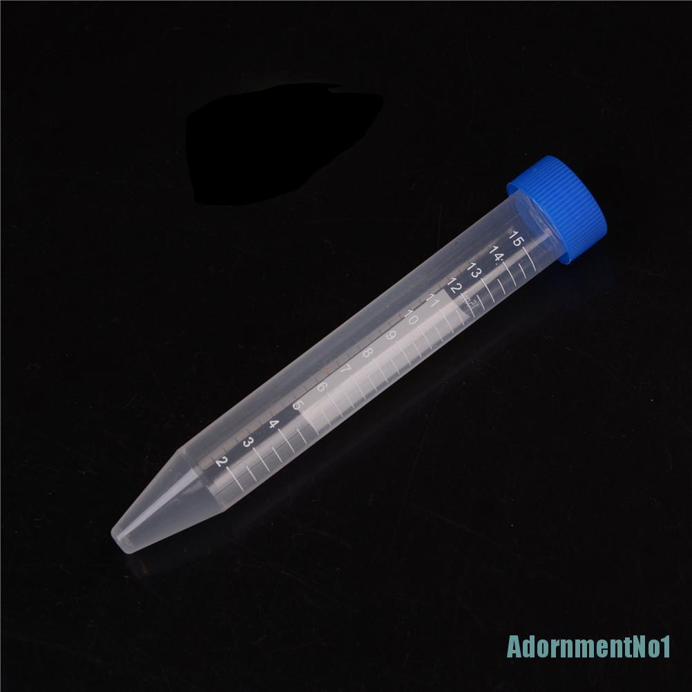 [AdornmentNo1]10X 15mL Plastic Centrifuge Test Tube Vial Container Self Standing Screw Cap