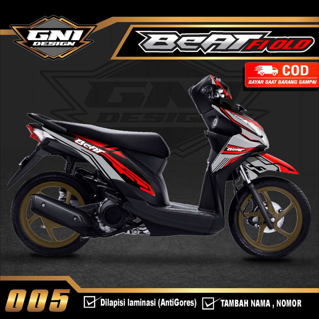 (Bisa COD) Decal Sticker Beat injeksi FI ESP OLD full body 2013/2014/2015-Dekal Stiker beat FI LAMA Desain Techno - Grafis Minimalis Simpel Dan Terlaris Warna Merah, Biru, Putih, Hijau, Pink GD 005