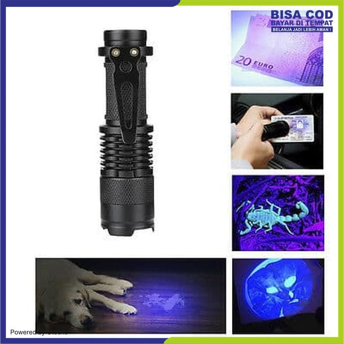 Money Detector Senter LED Cree Q5 395nm UV Ultraviolet Cek Uang Palsu