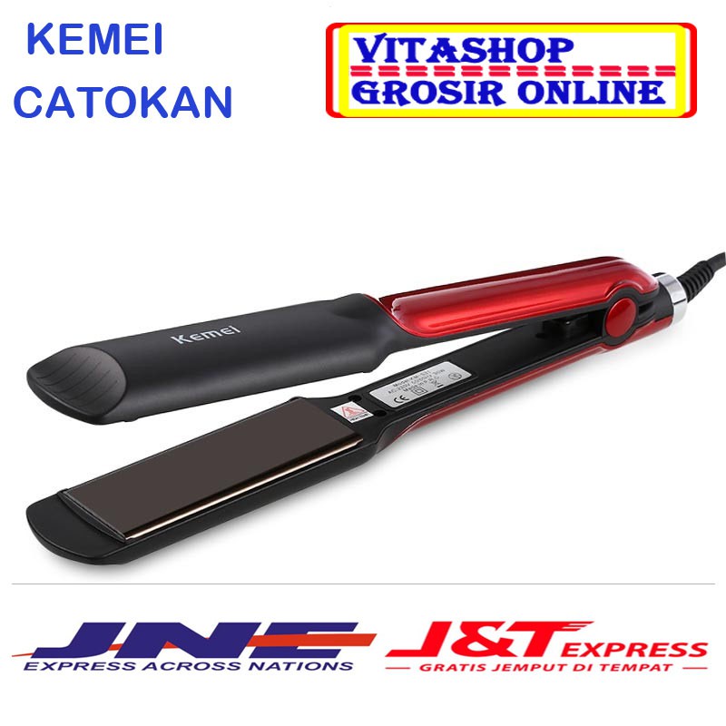 Kemei KM 531 Catokan rambut profesional temperatur suhu catok plat lebar