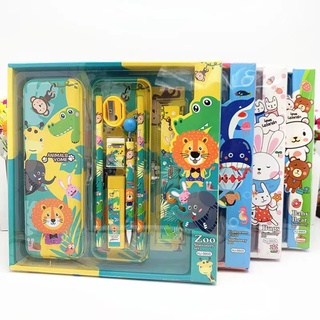 Kotak Pensil Anak Set 7In1 Stationery Untuk Hadiah Anak / Sekolah / Kotak Pensil Karakter Murah / Alat Tulis