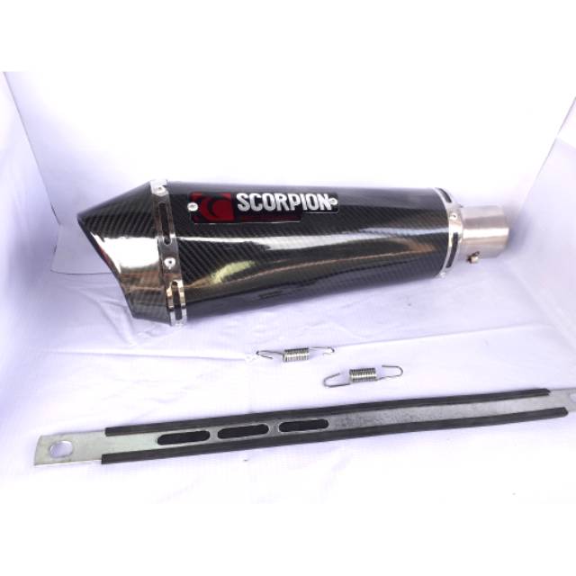 Knalpot racing scorpion red power hny silincer
