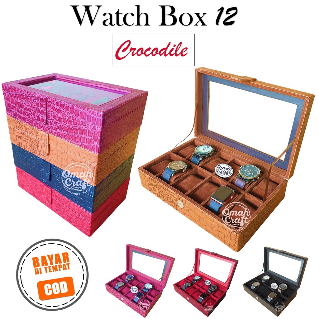 PROMO TERMURAH - Kotak Jam Tangan isi 12 / Tempat Jam Tangan / Box Jam Tangan  Watch Box Organizer