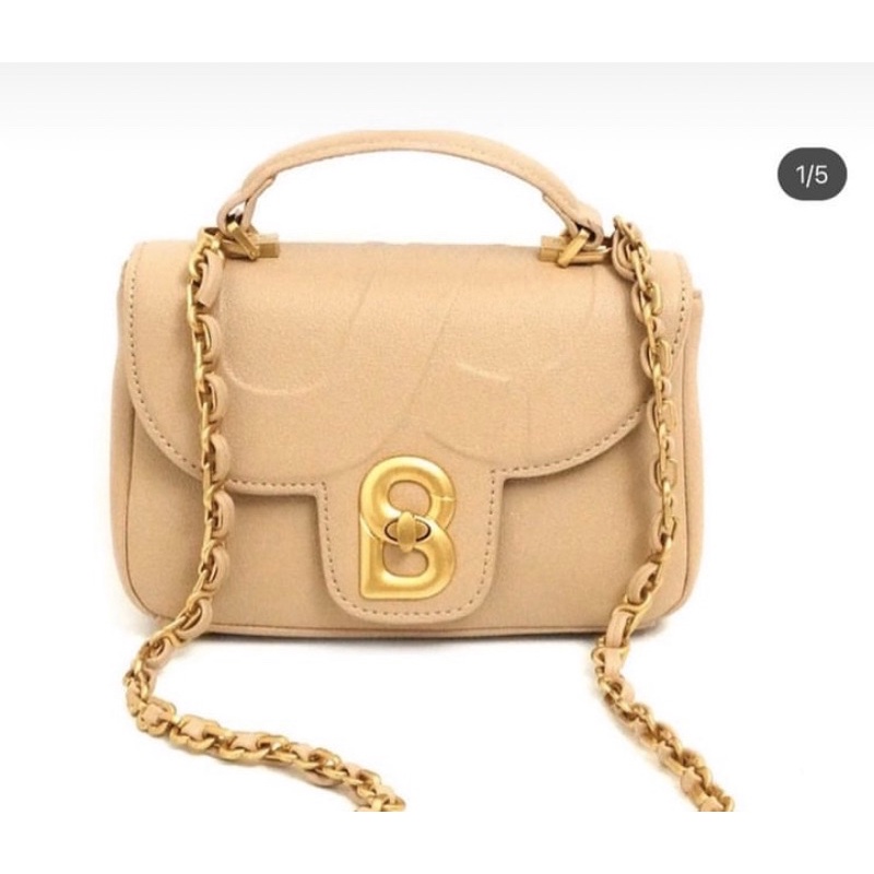 Alma flap bag Beige small buttonscarves