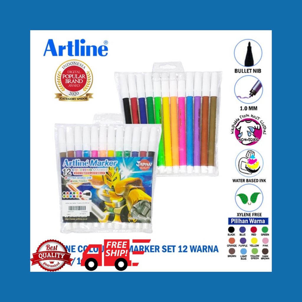 

ARTLINE SPIDOL 12 WARNA ORIGINAL