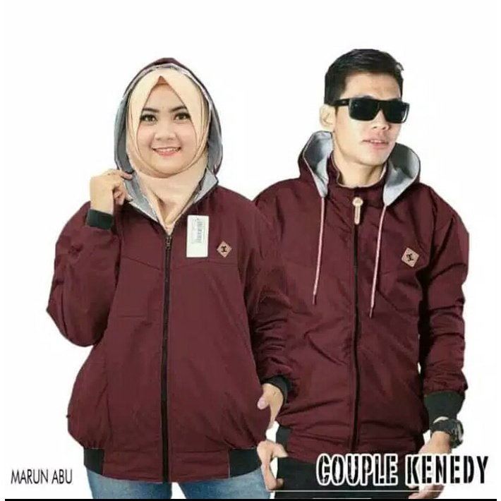 Jaket Couple Hoodie Bolak Balik Satu Paket Isi 2 (sepasang)